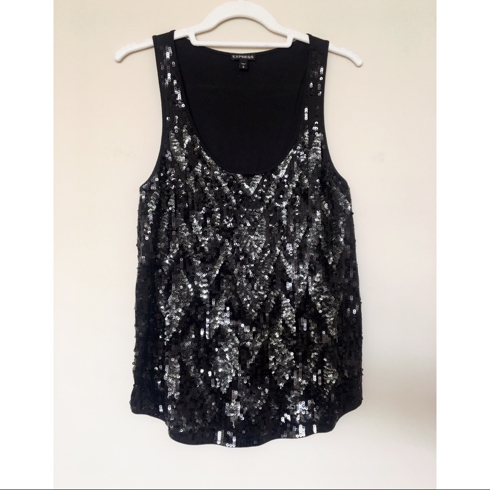 ✨ Express Black Sequin Tank Top | Size SP